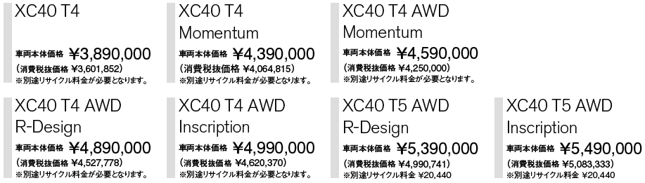XC40_グレード・価格